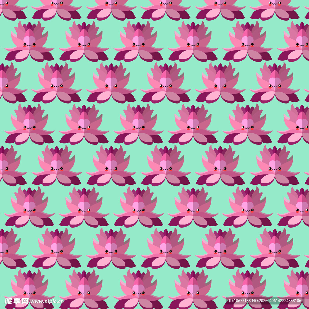 花朵无缝背景图案 