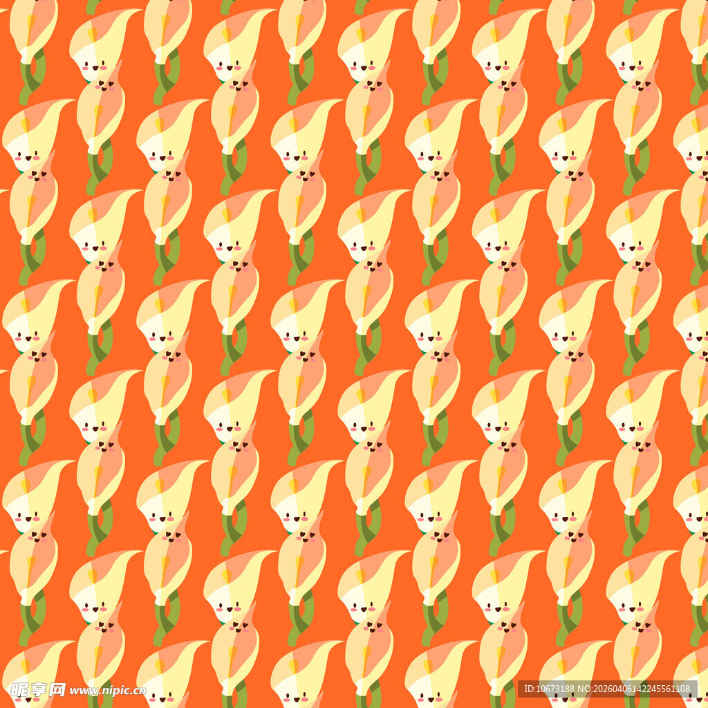 花朵无缝背景图案 