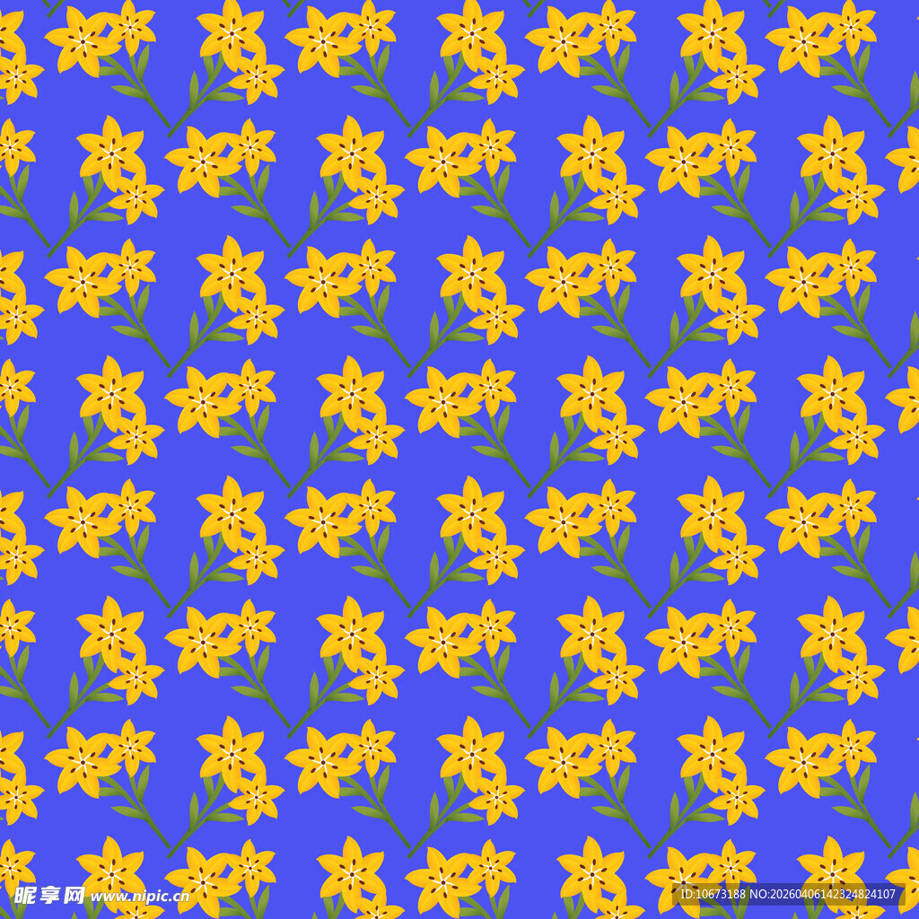 花朵无缝背景图案 