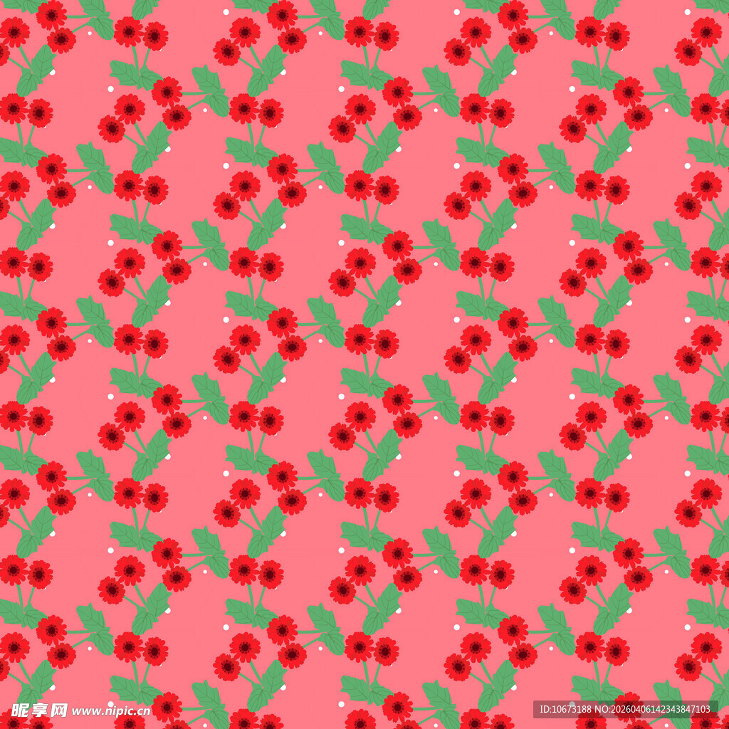 花朵无缝背景图案 