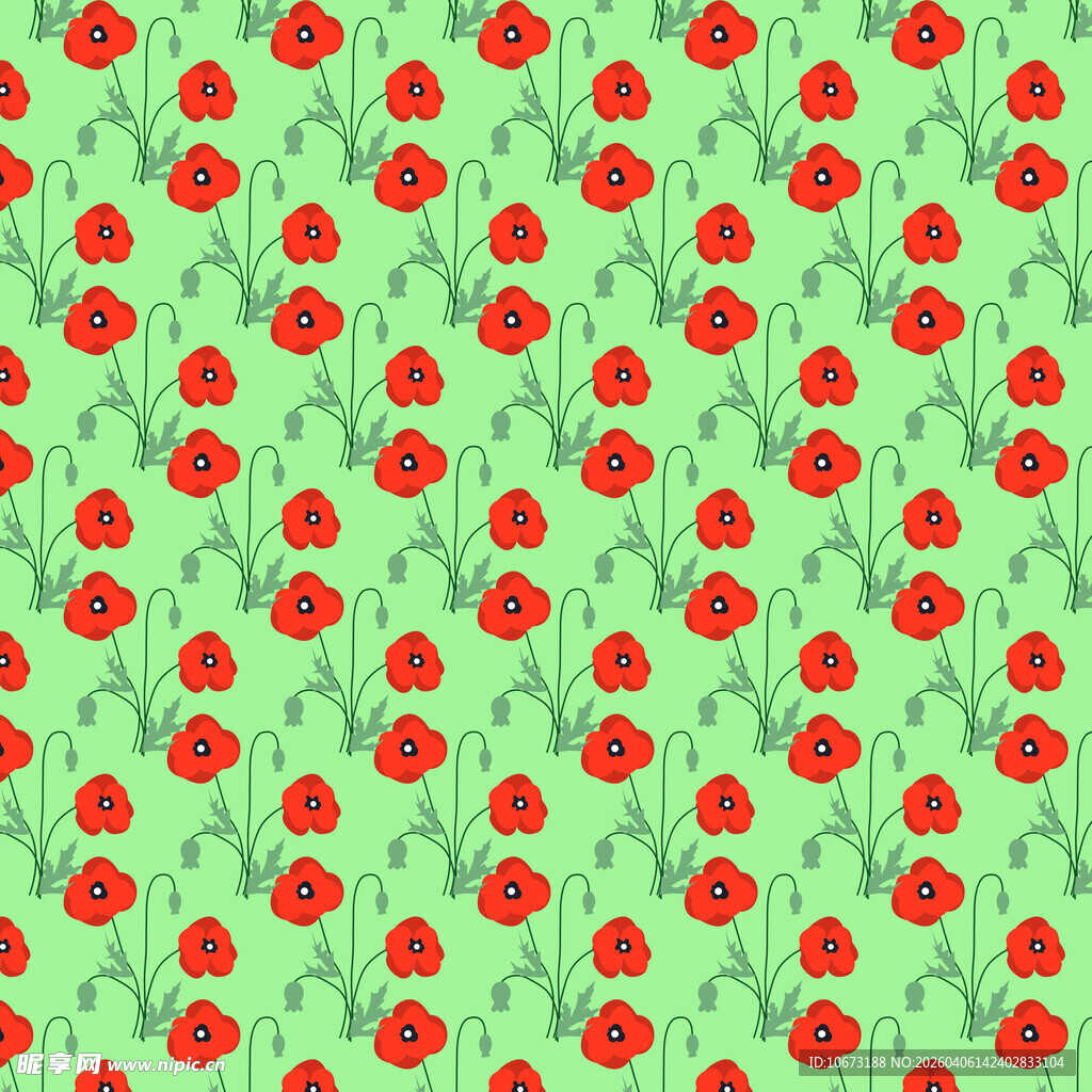 花朵无缝背景图案 