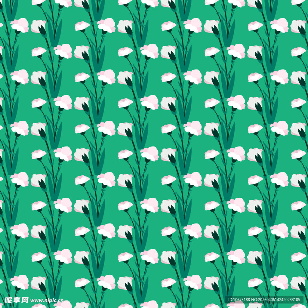 花朵无缝背景图案 