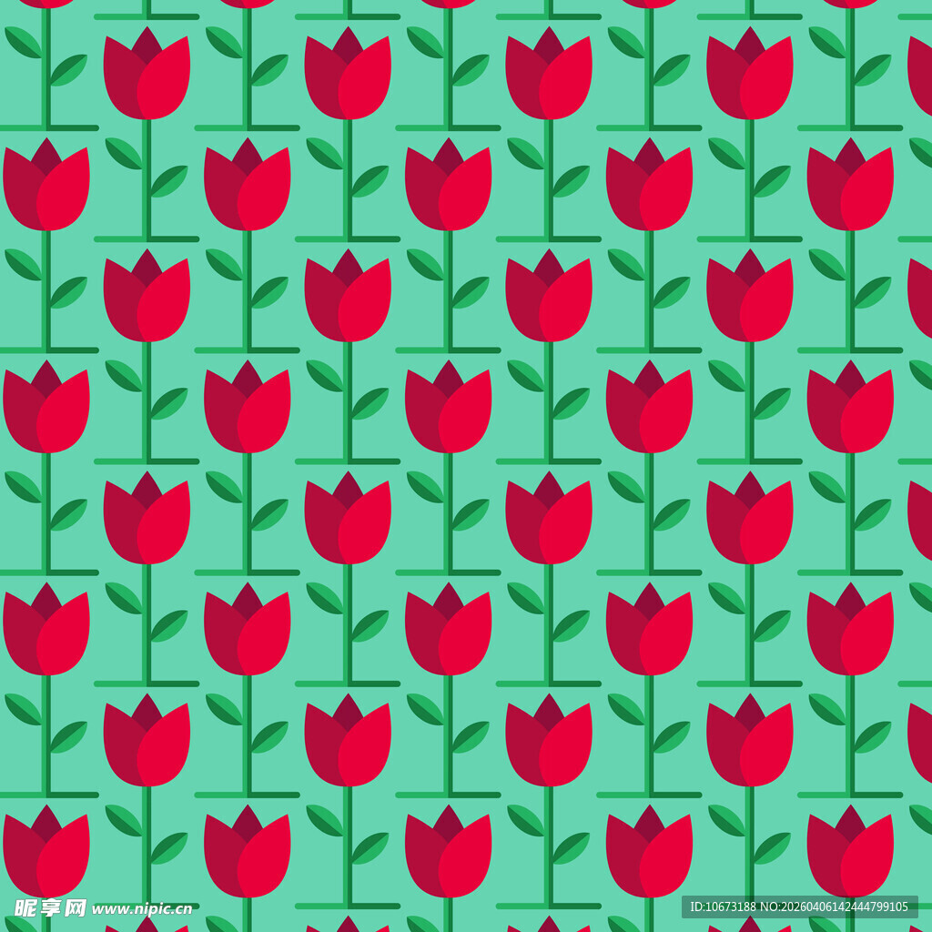 花朵无缝背景图案 