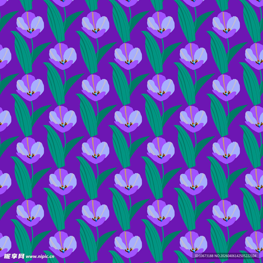 花朵无缝背景图案 