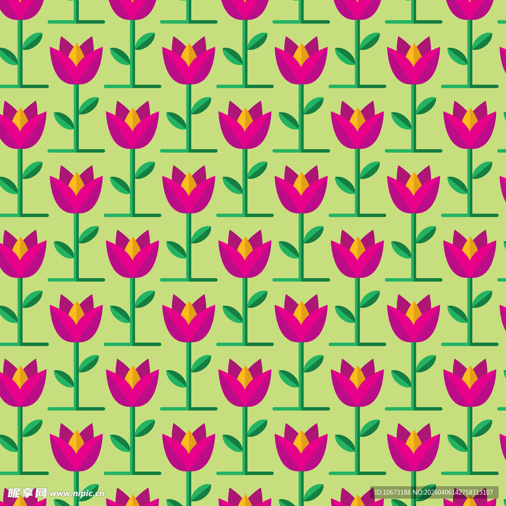 花朵无缝背景图案 