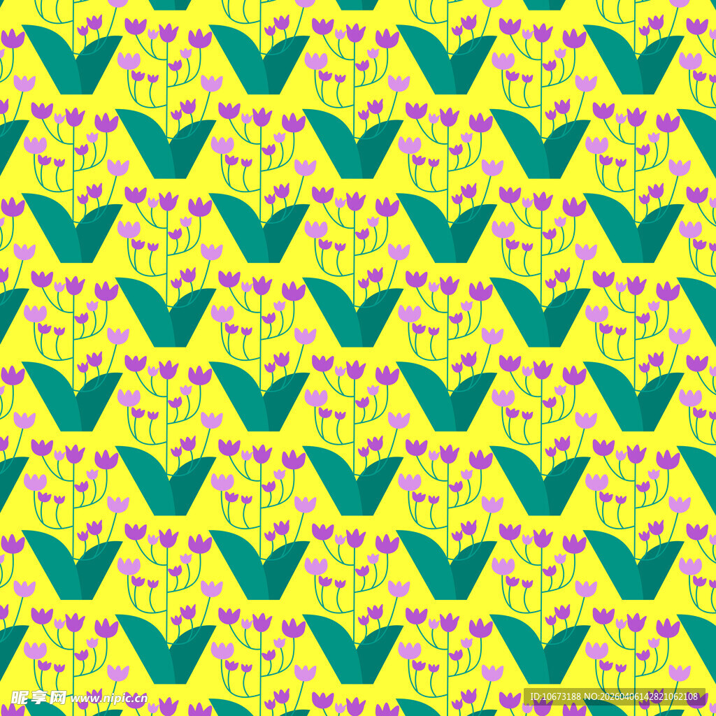 花朵无缝背景图案 