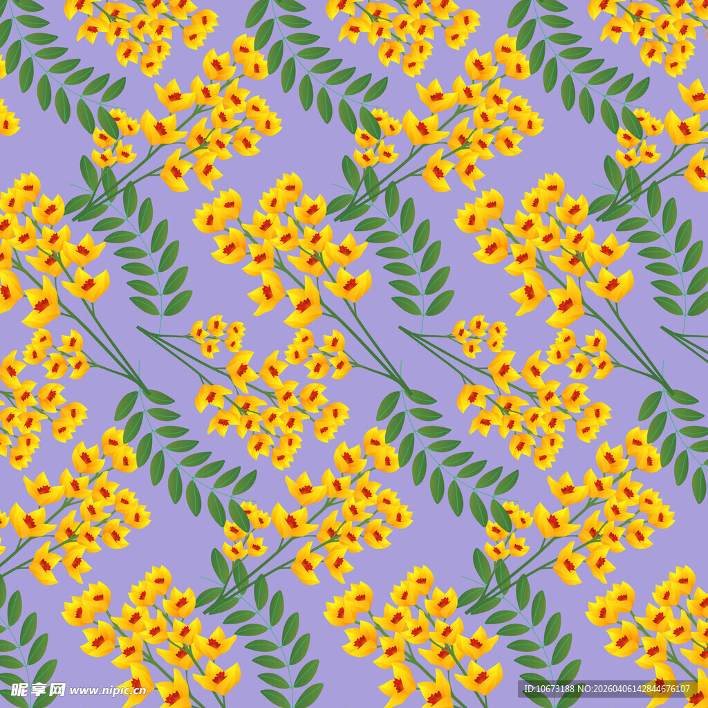 花朵无缝背景图案 