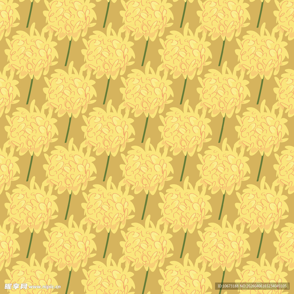 花卉图案无缝背景图