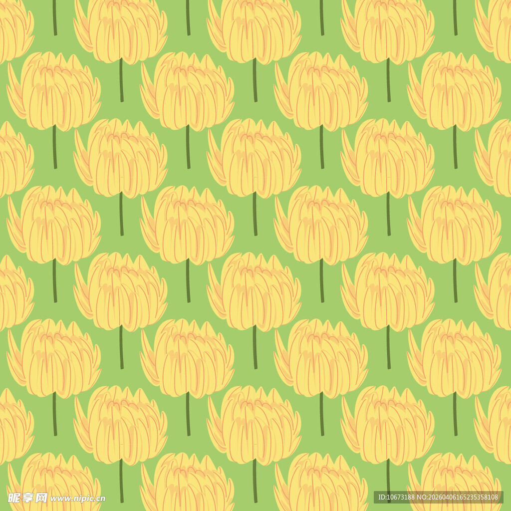 花卉图案无缝背景图