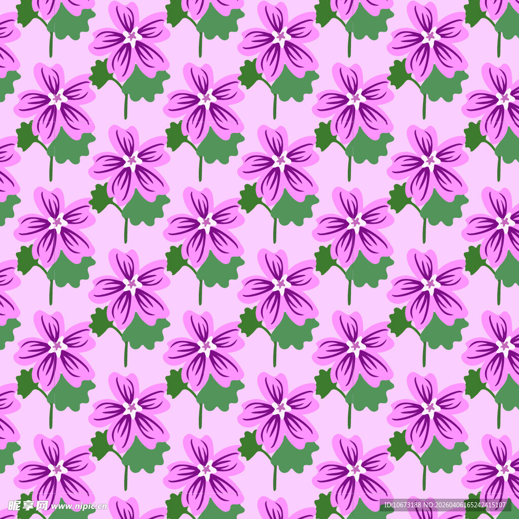 花卉图案无缝背景图