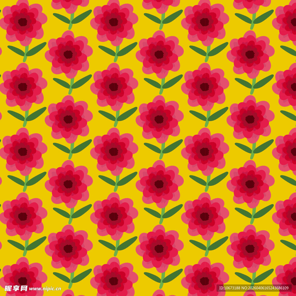 花卉图案无缝背景图