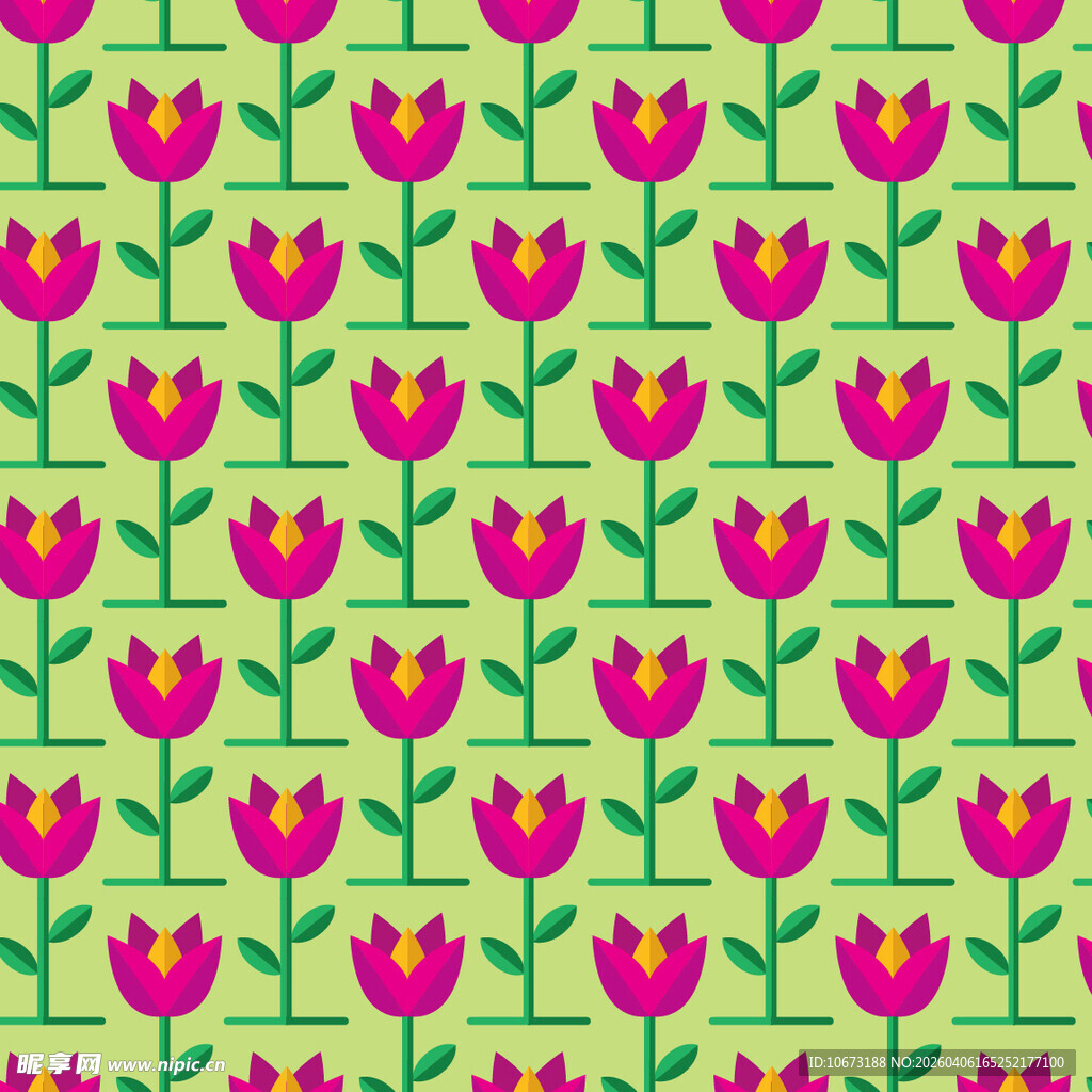 花卉图案无缝背景图