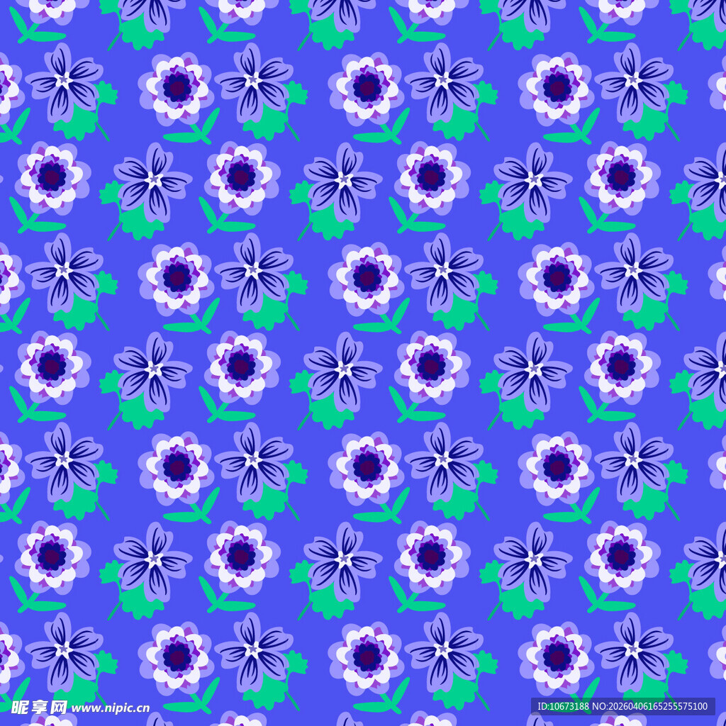 花卉图案无缝背景图