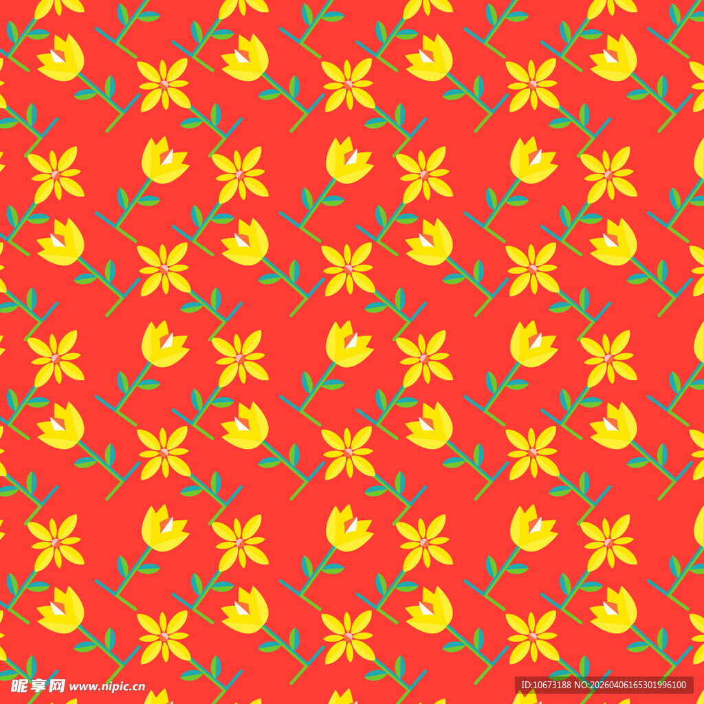 花卉图案无缝背景图