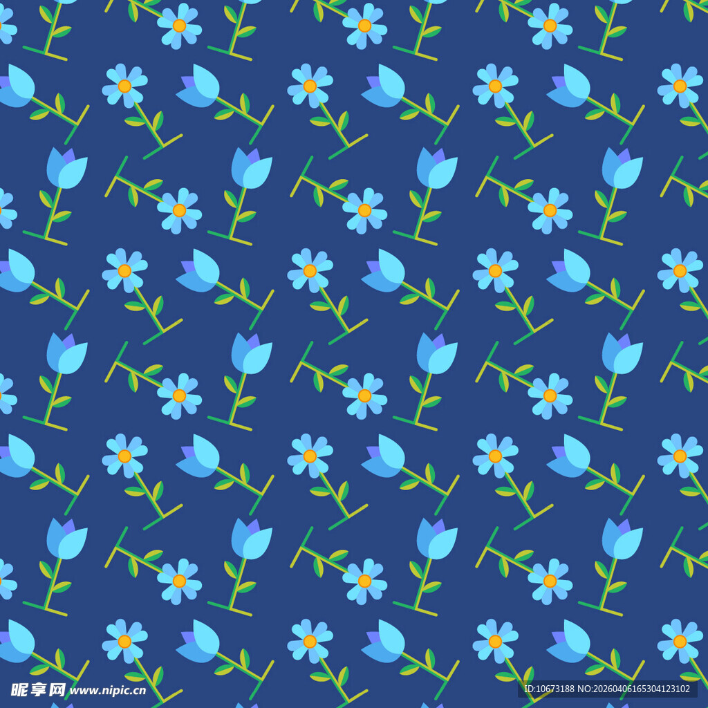 花卉图案无缝背景图