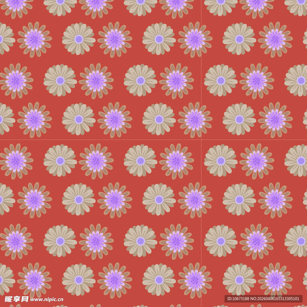 花卉图案无缝背景图