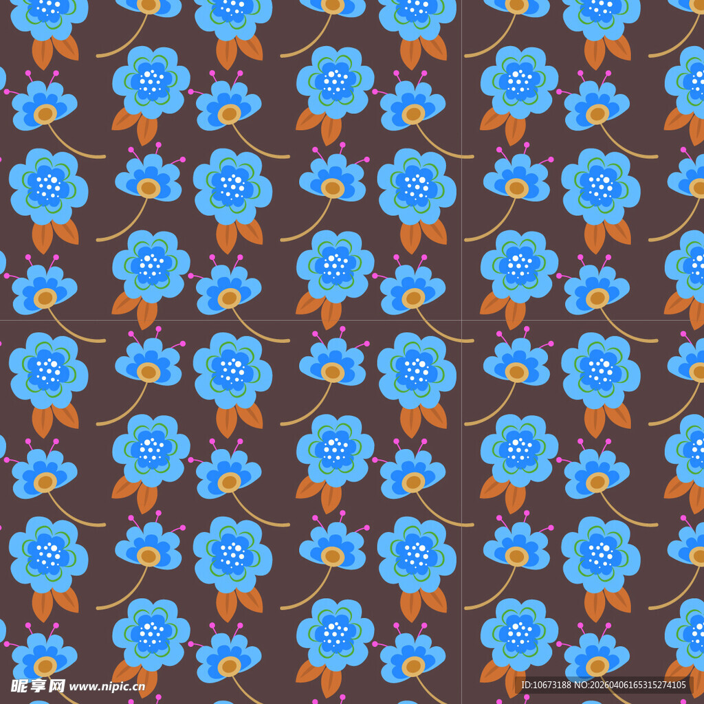 花卉图案无缝背景图