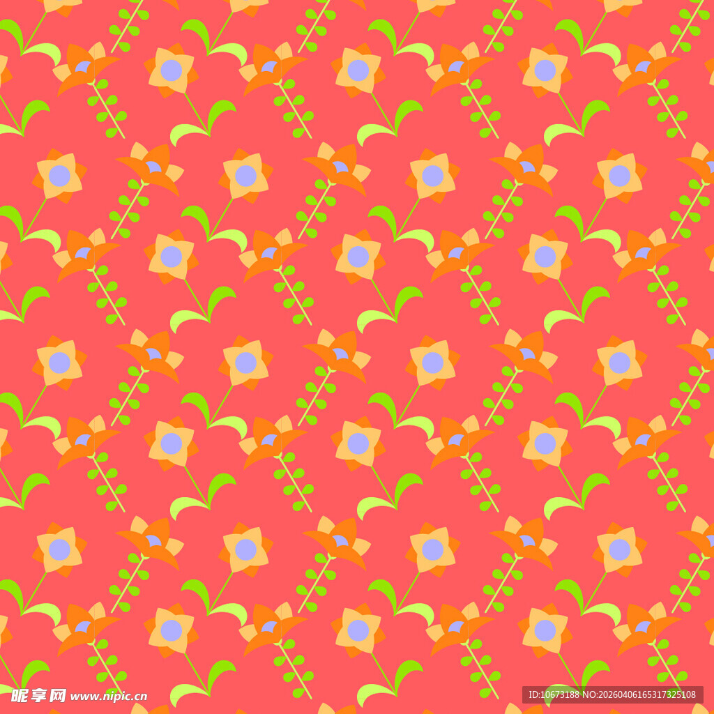 花卉图案无缝背景图