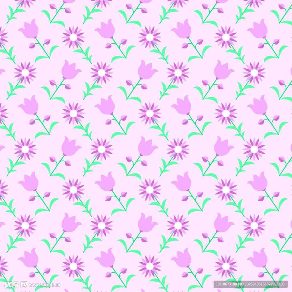 花卉图案无缝背景图