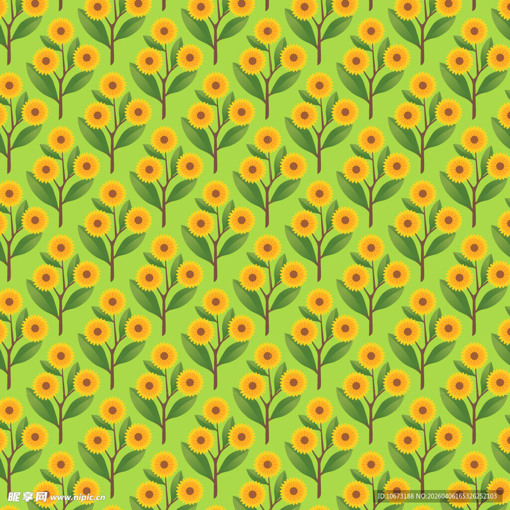 花卉图案无缝背景图