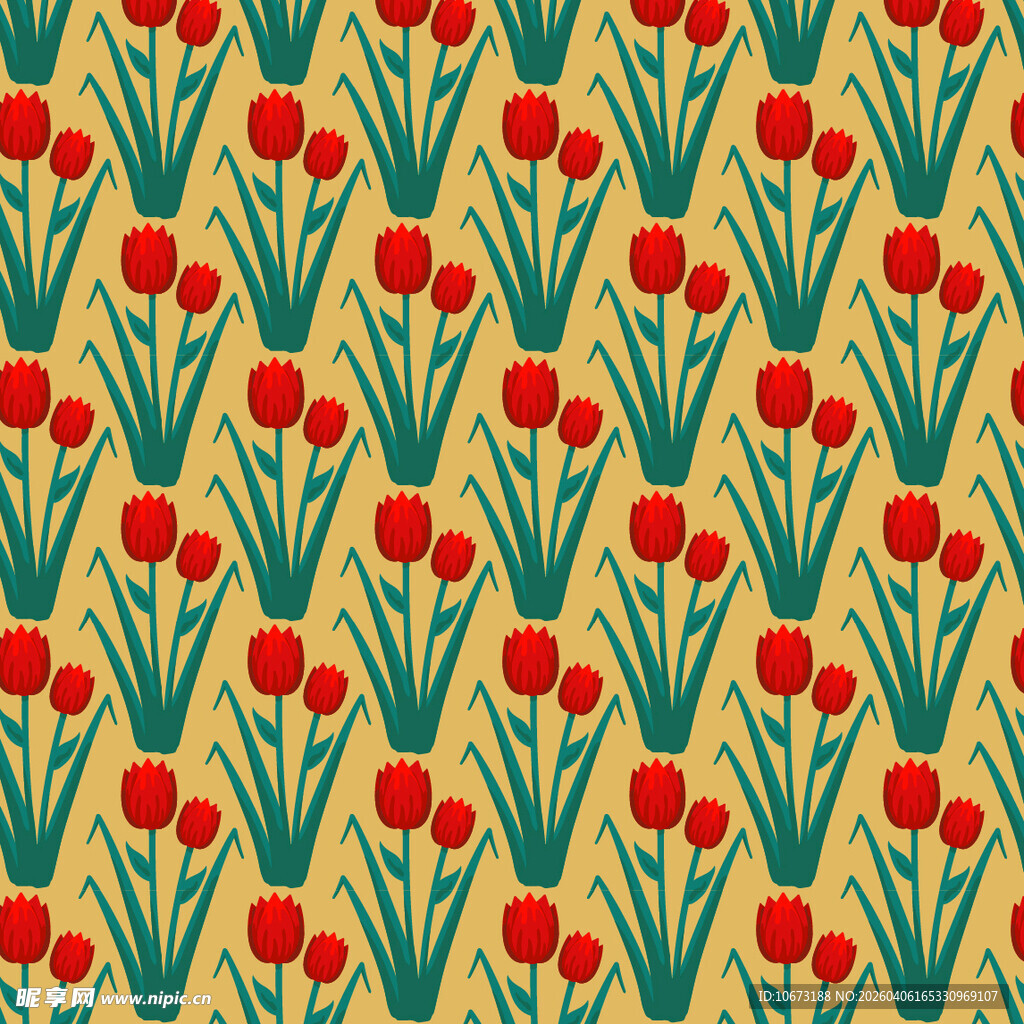 花卉图案无缝背景图