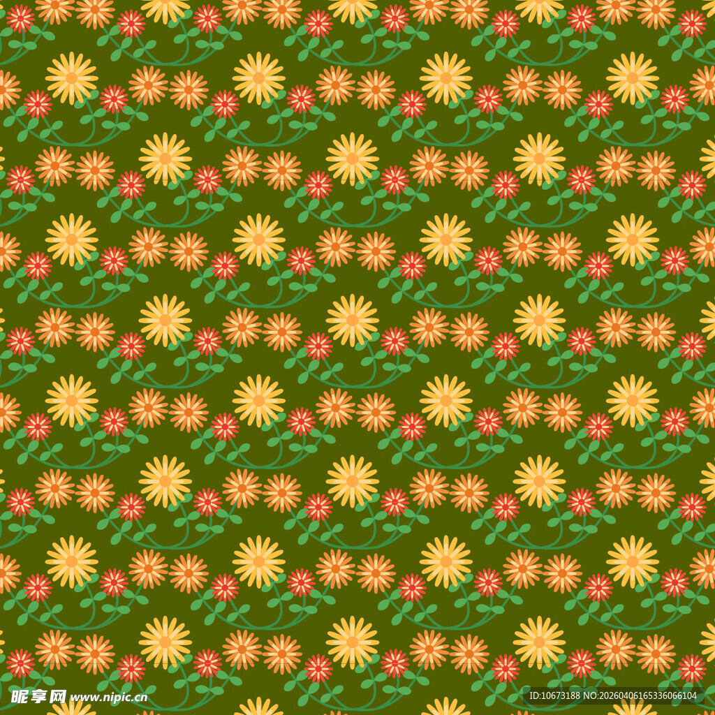 花卉图案无缝背景图