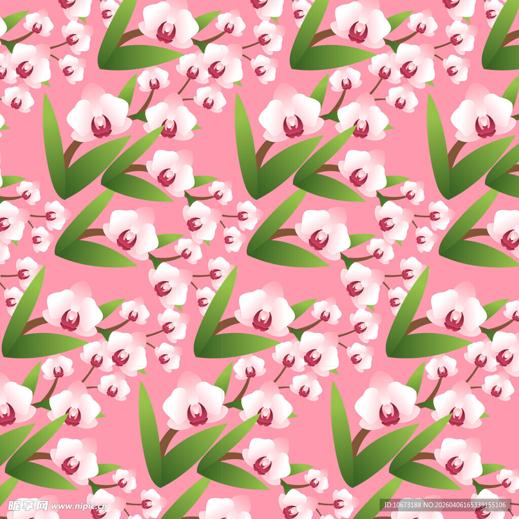 花卉图案无缝背景图