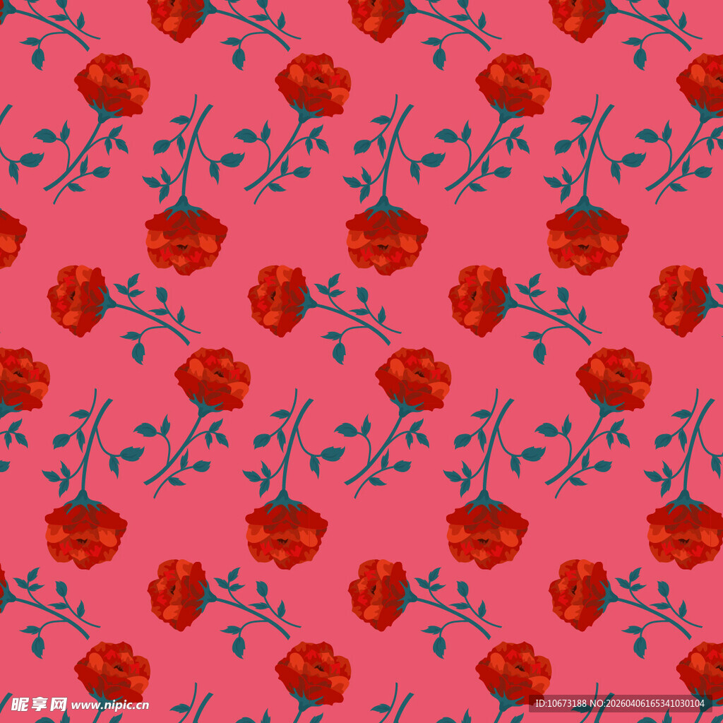 花卉图案无缝背景图