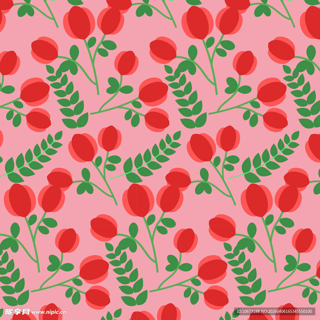 花卉图案无缝背景图