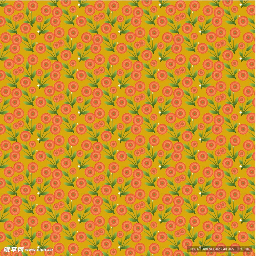 花卉图案无缝背景图