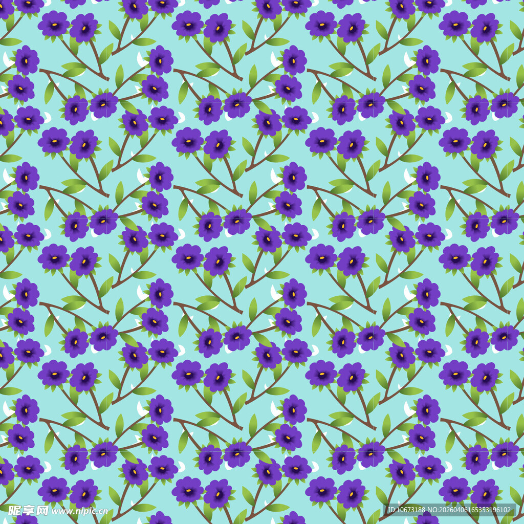 花卉图案无缝背景图