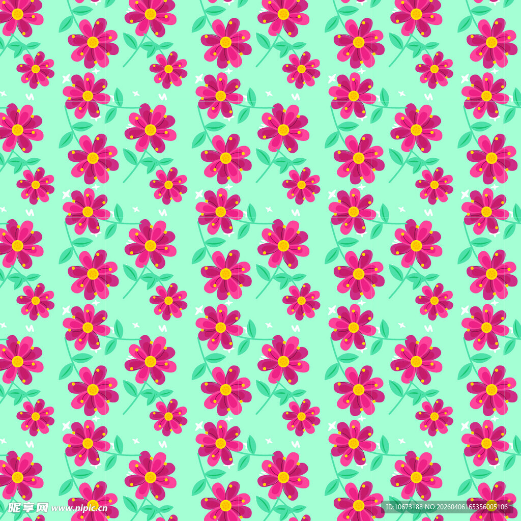 花卉图案无缝背景图