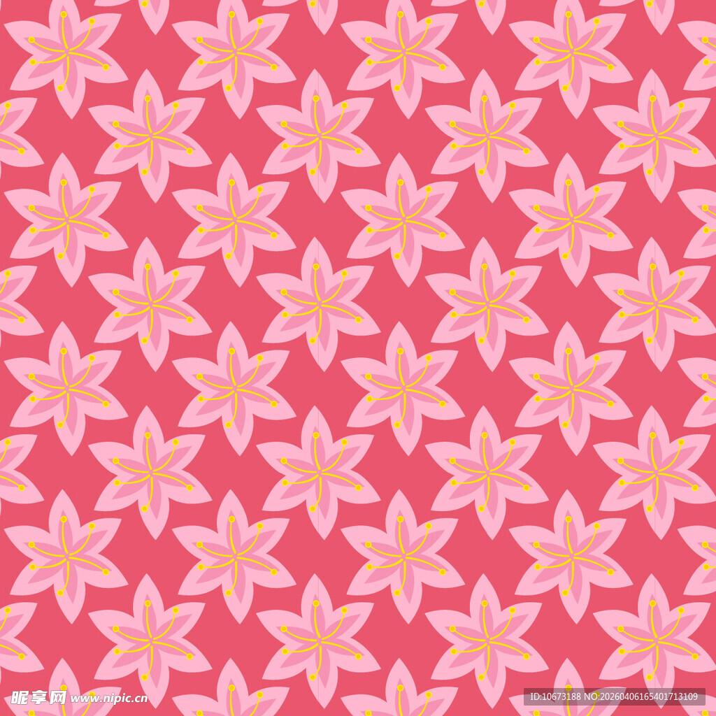 花卉图案无缝背景图