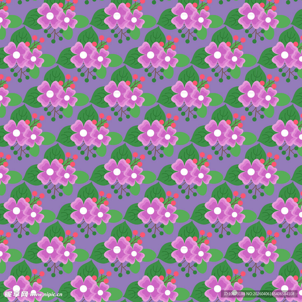 花卉图案无缝背景图