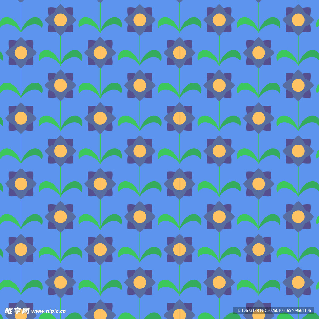 花卉图案无缝背景图