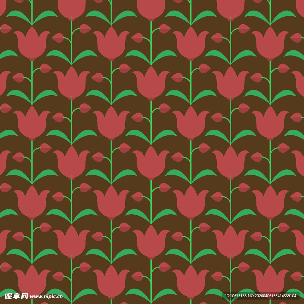 花卉图案无缝背景图