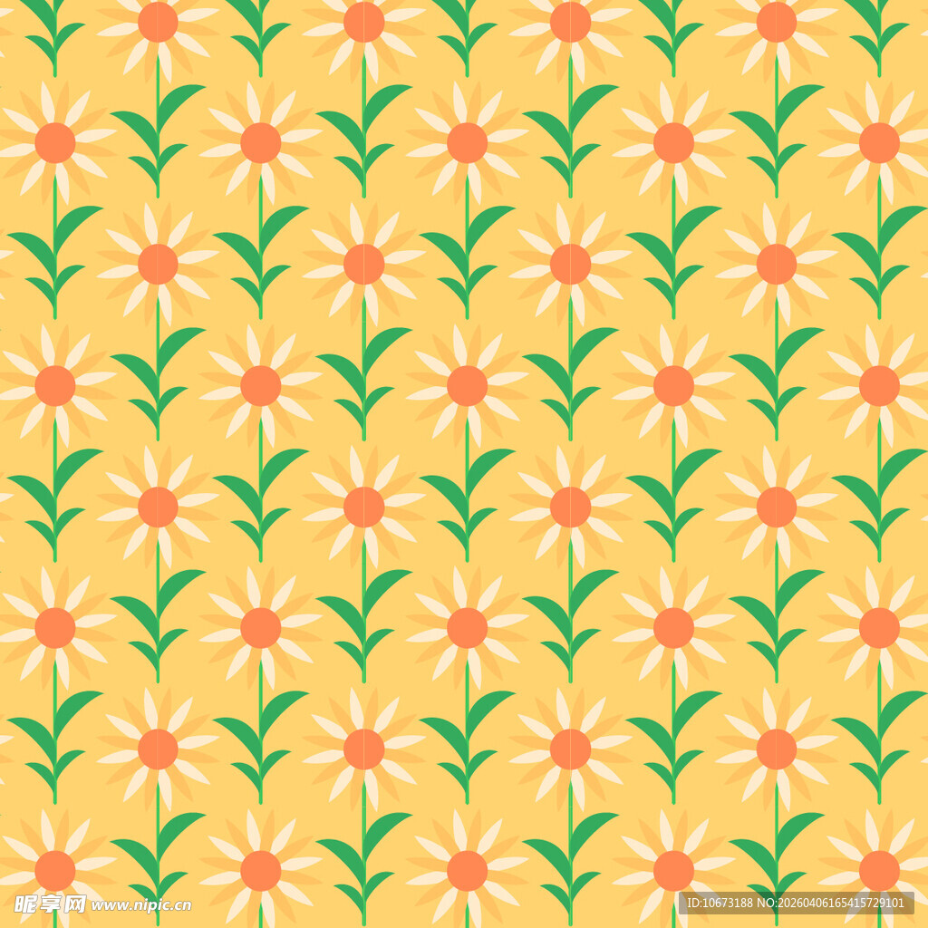 花卉图案无缝背景图