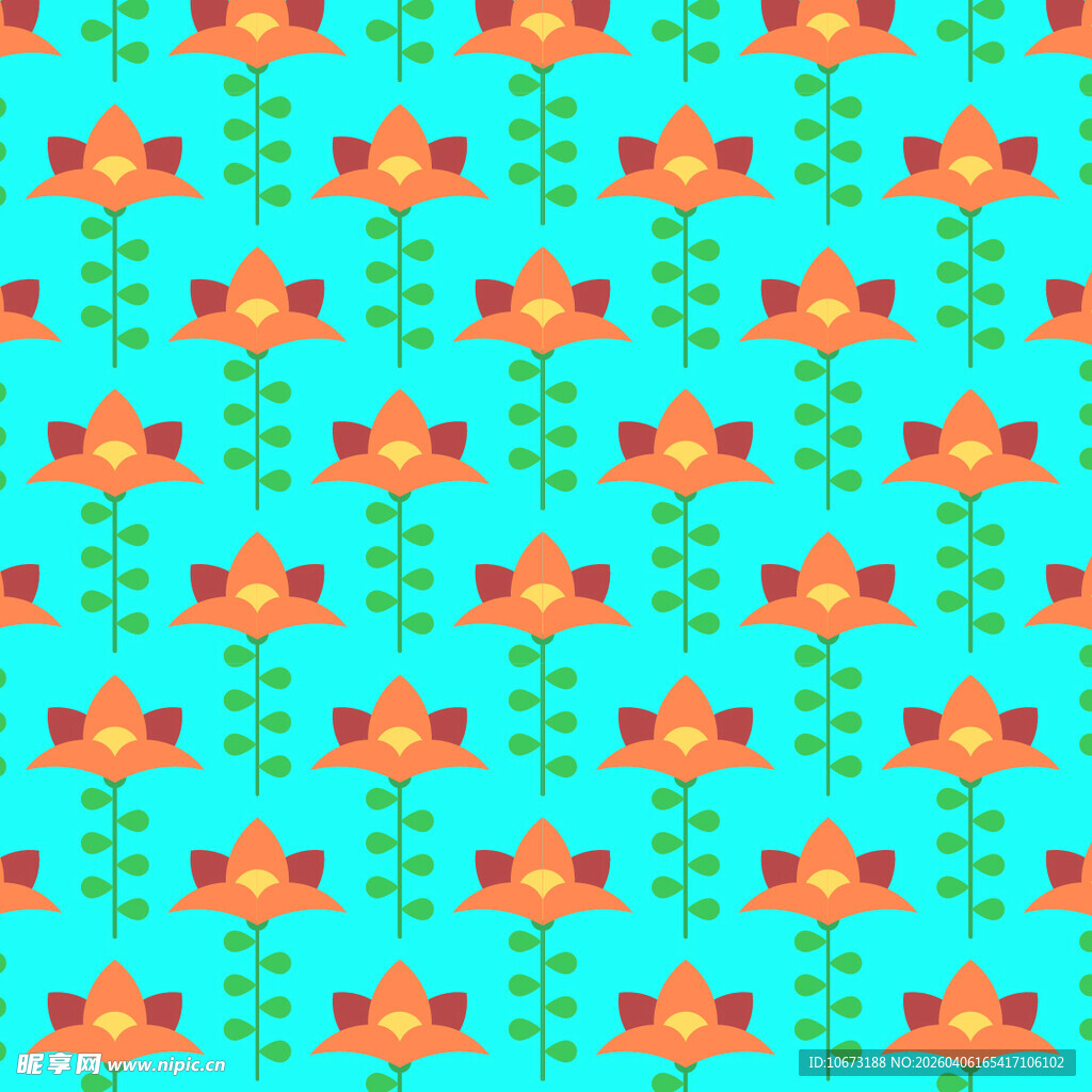 花卉图案无缝背景图