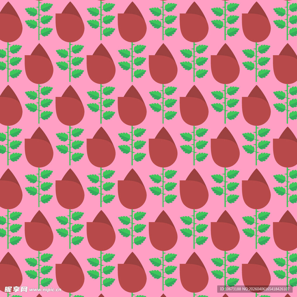 花卉图案无缝背景图