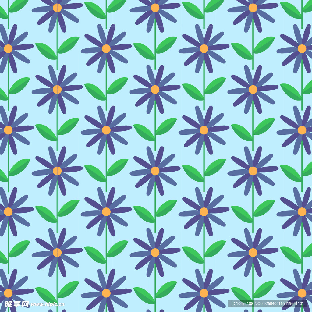 花卉图案无缝背景图