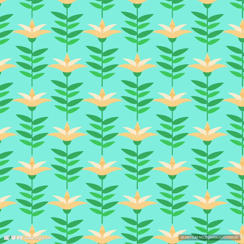 花卉图案无缝背景图