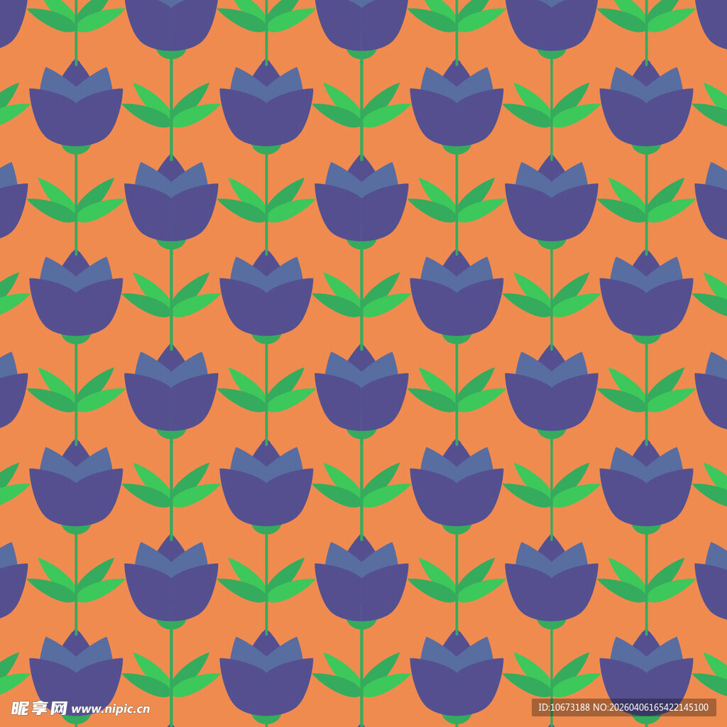 花卉图案无缝背景图