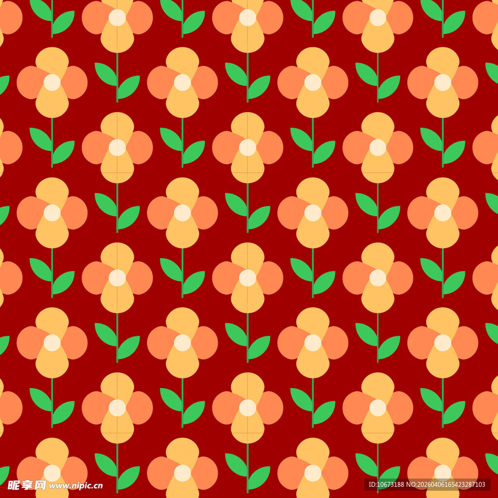 花卉图案无缝背景图