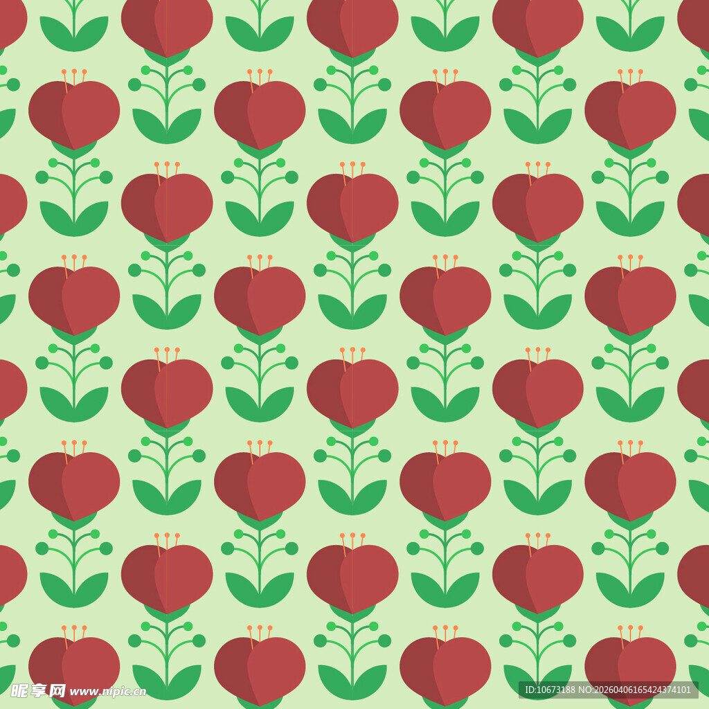 花卉图案无缝背景图