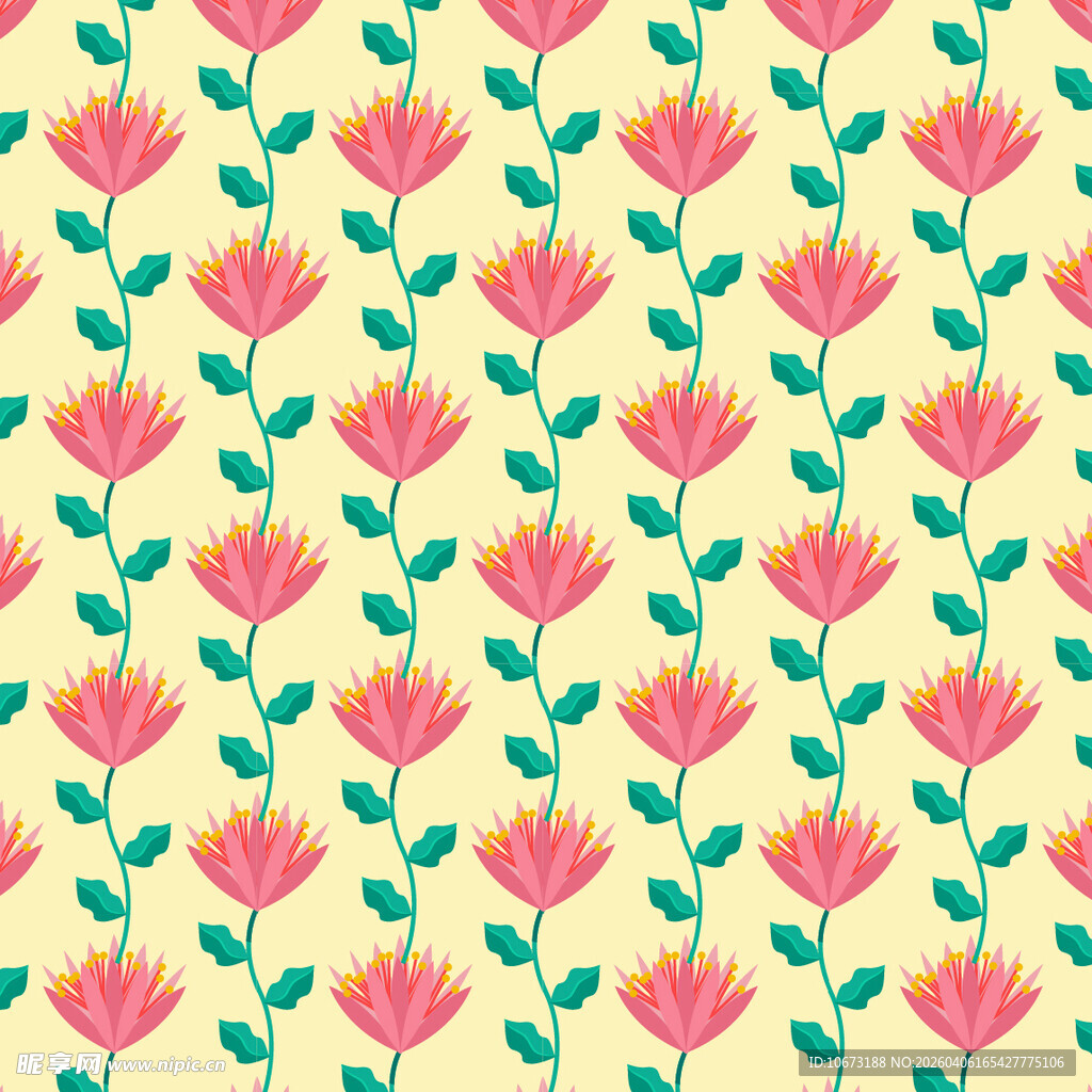 花卉图案无缝背景图