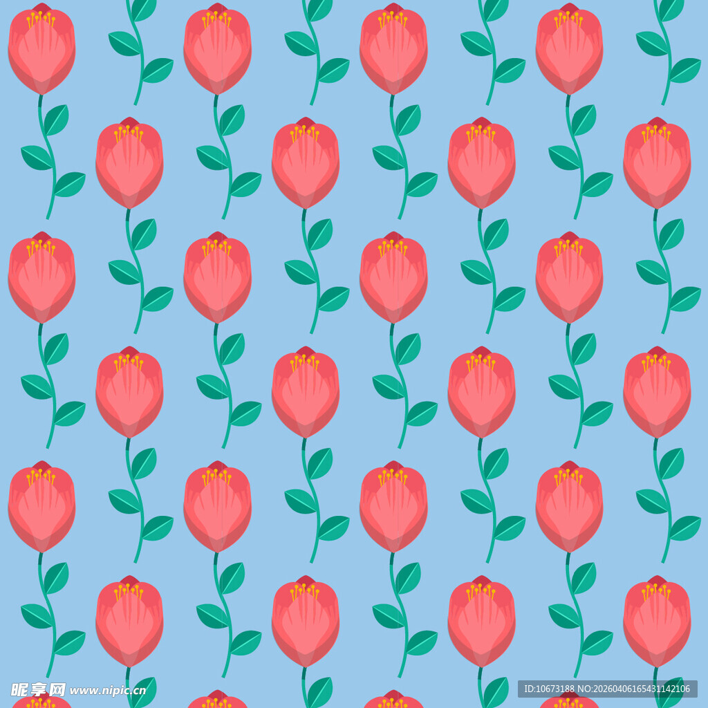 花卉图案无缝背景图