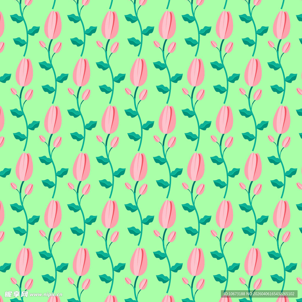 花卉图案无缝背景图