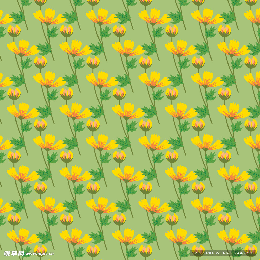 花卉图案无缝背景图