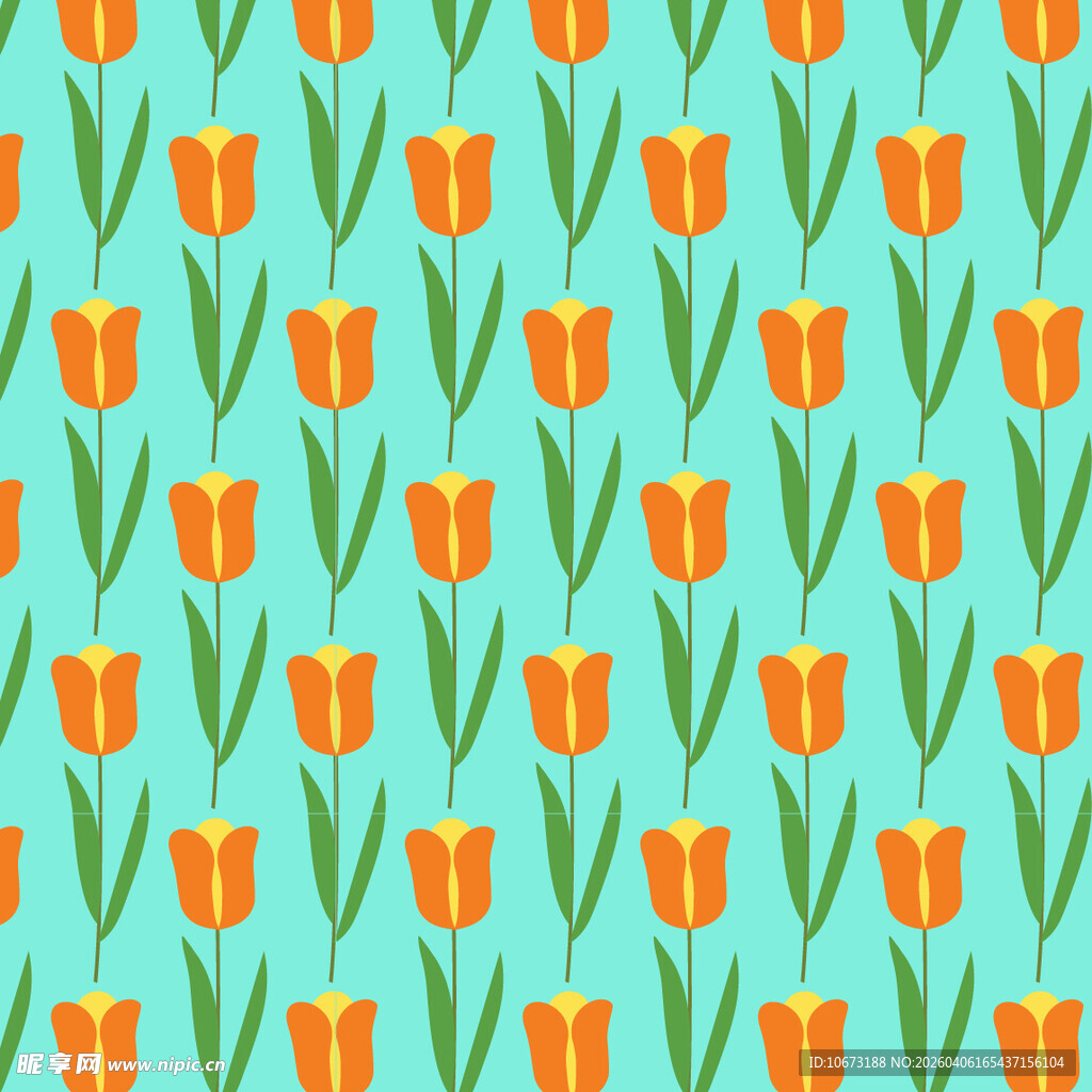 花卉图案无缝背景图