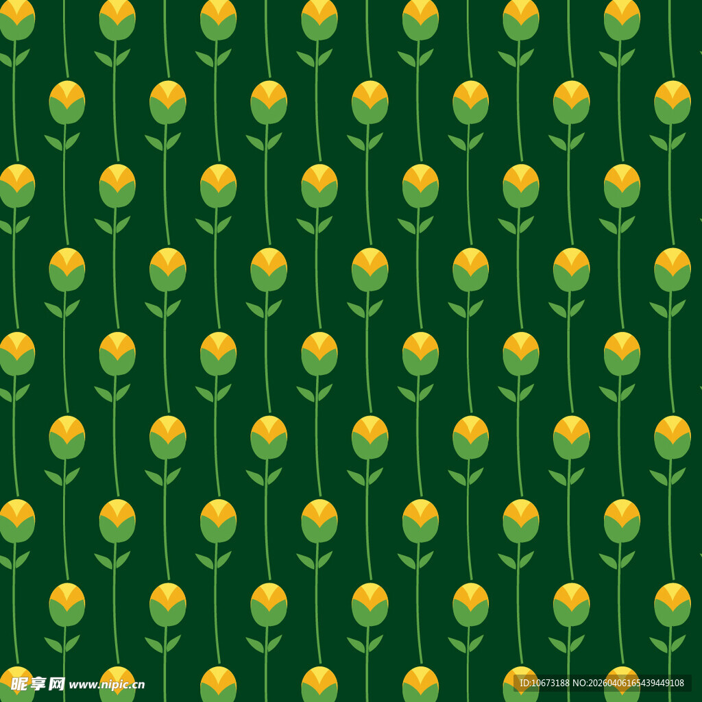 花卉图案无缝背景图